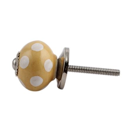 Beige Polka Dot Small Ceramic Drawer Knob
